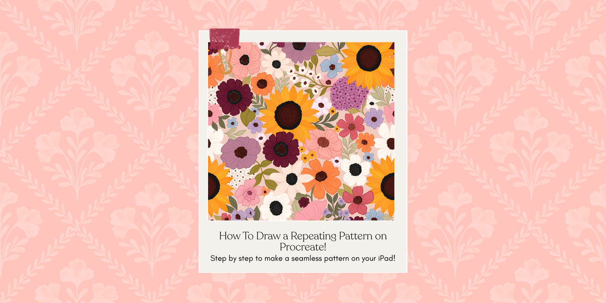 HOW TO DRAW A REPEATING PATTERN ON PROCREATE! Step-by-step for making seamless prints on an iPad