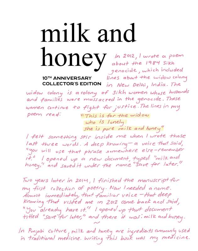 Milk and Honey By Rupi Kaur (10th Anniversary Edition)