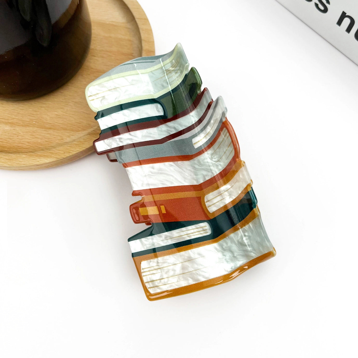 Stack of Books Claw Clip