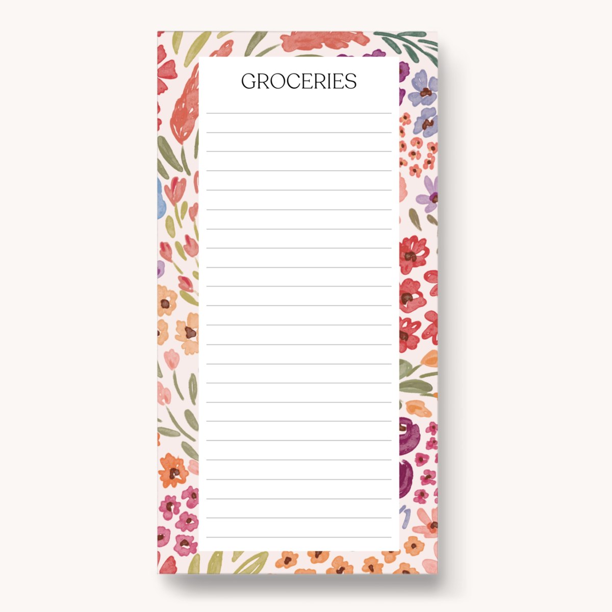 Magnetic Grocery List Notepad, 8x4"