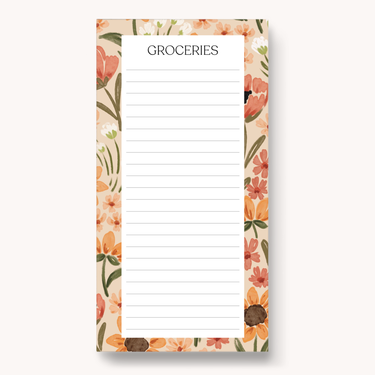 Magnetic Grocery List Notepad, 8x4"