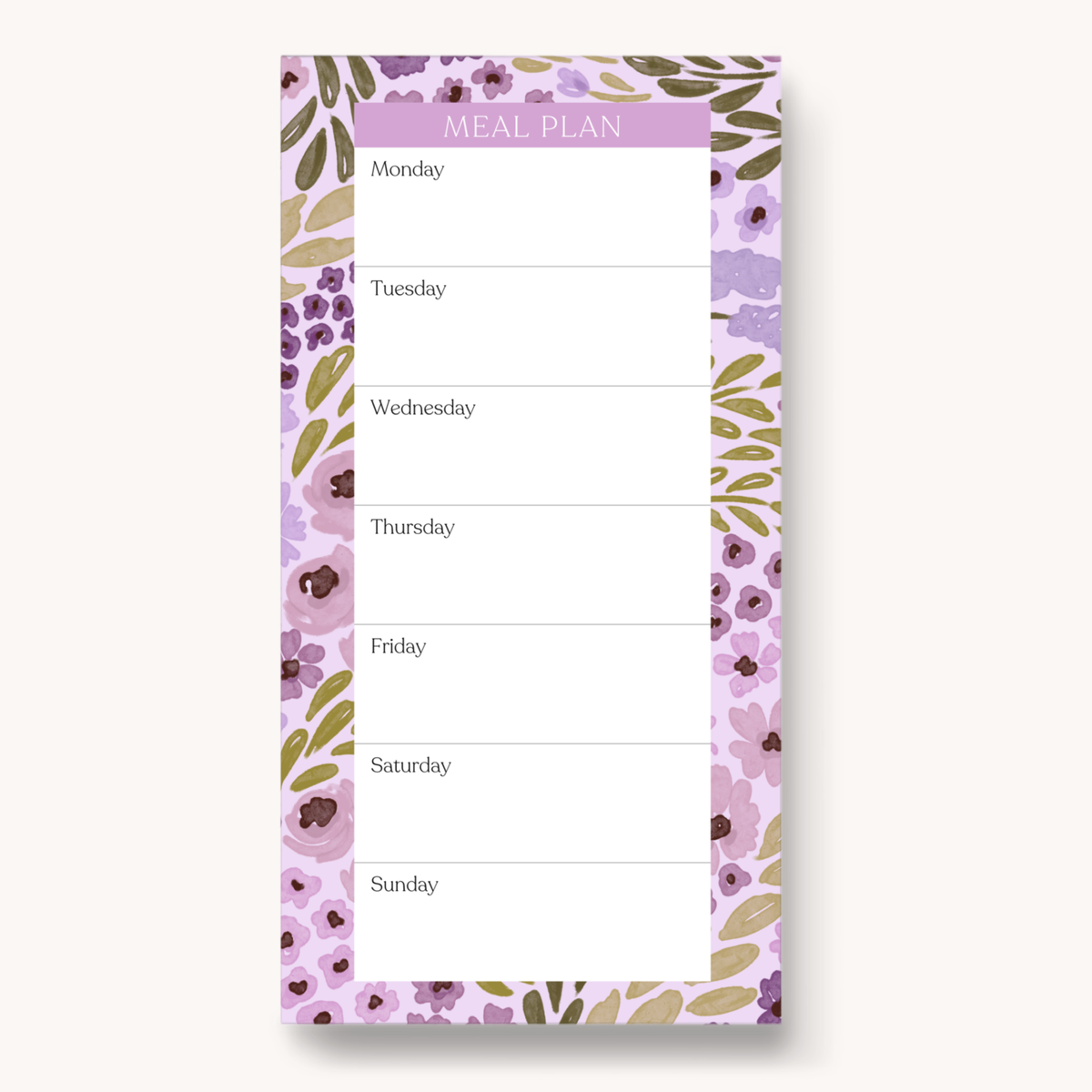 Magnetic Meal Plan Notepad, 8x4"