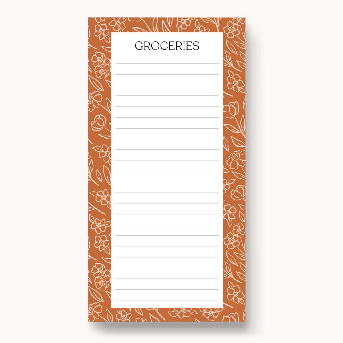 Magnetic Grocery List Notepad, 8x4"