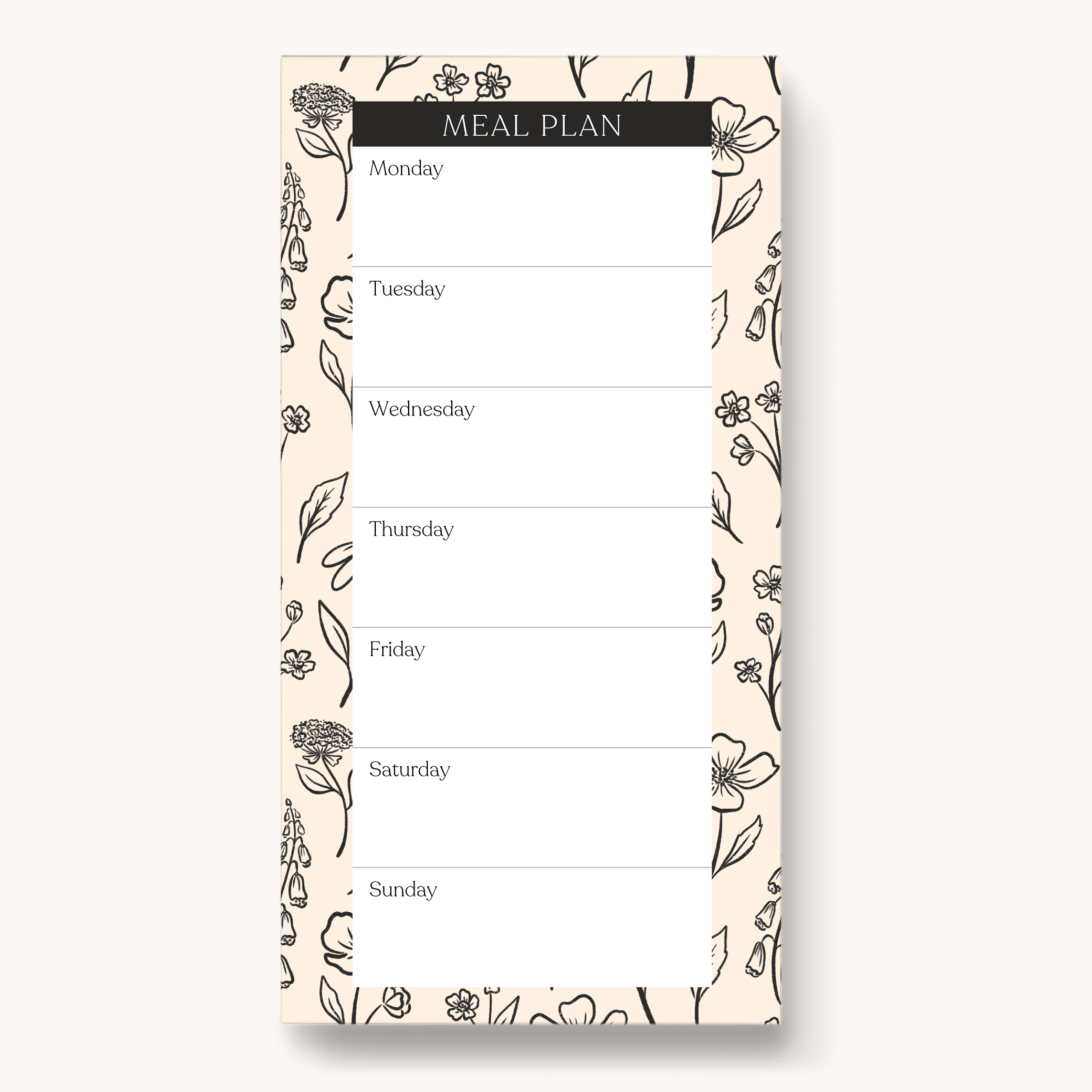 Magnetic Meal Plan Notepad, 8x4"