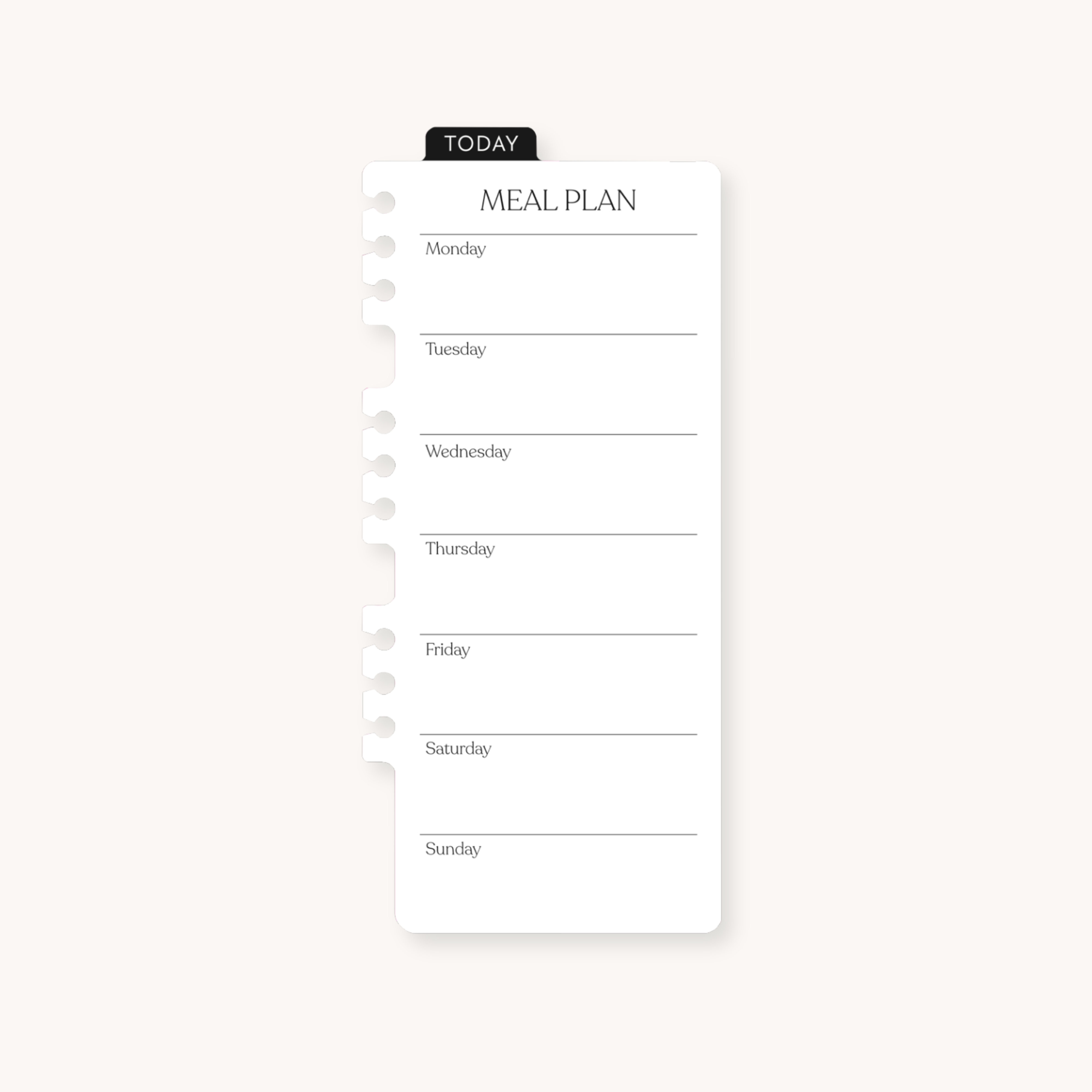 Dry Erase Meal Planner Dashboard