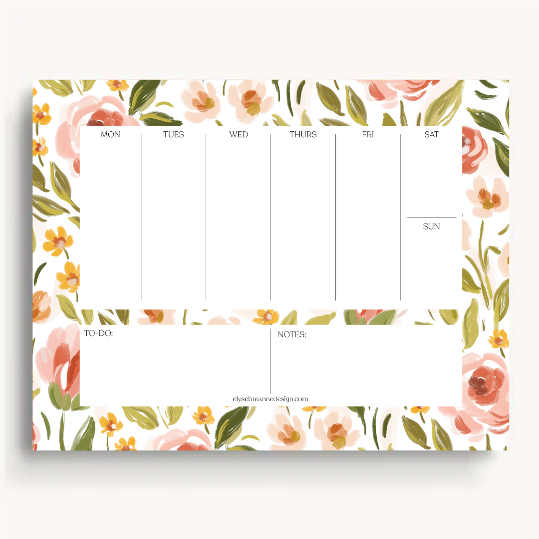 Weekly Planner Notepad, 8.5x11"