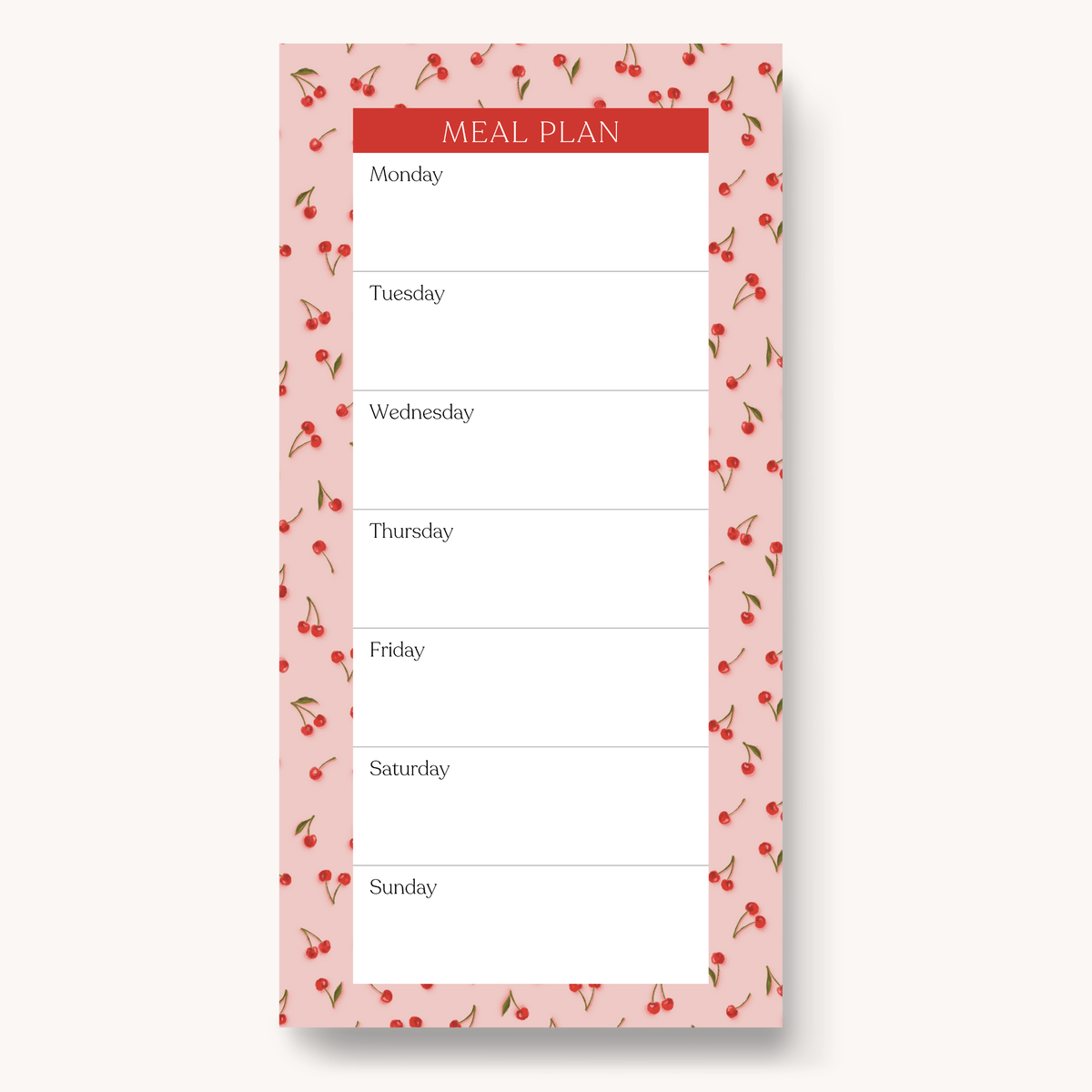Magnetic Meal Plan Notepad, 8x4"
