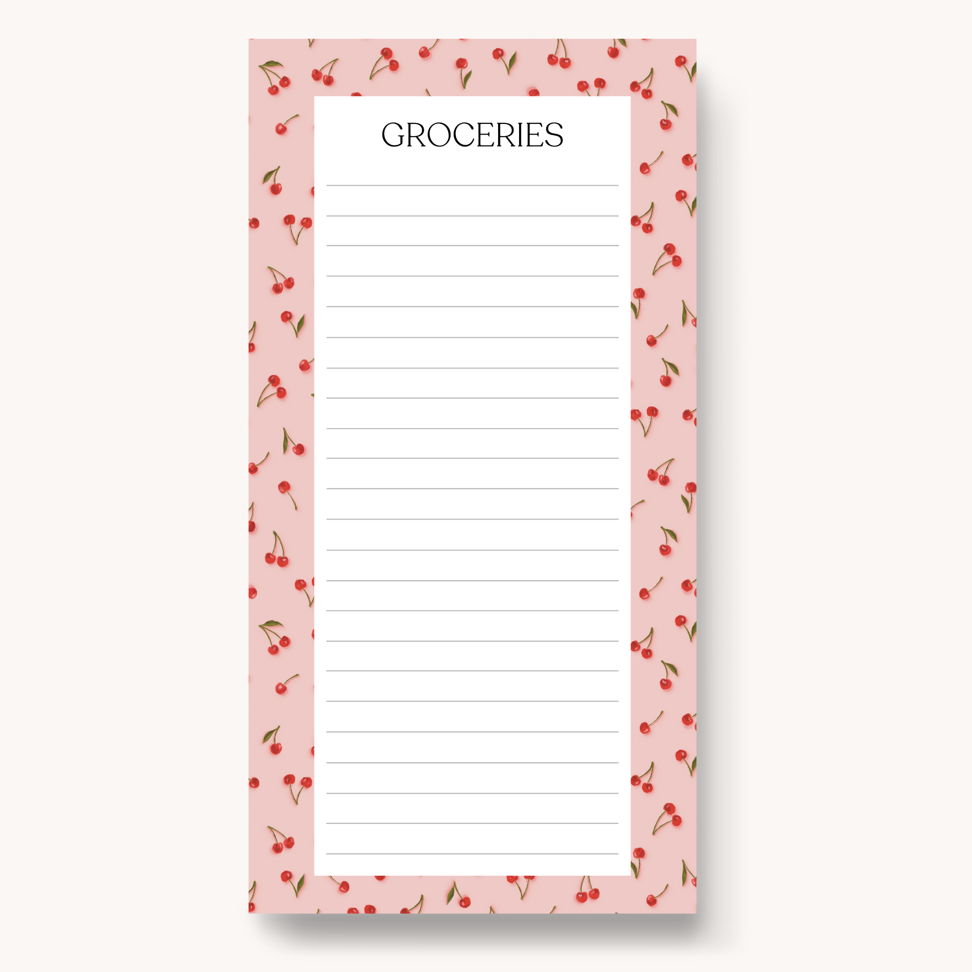 Magnetic Grocery List Notepad, 8x4"
