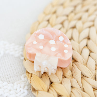 Pink Mushroom Mini Claw Clip