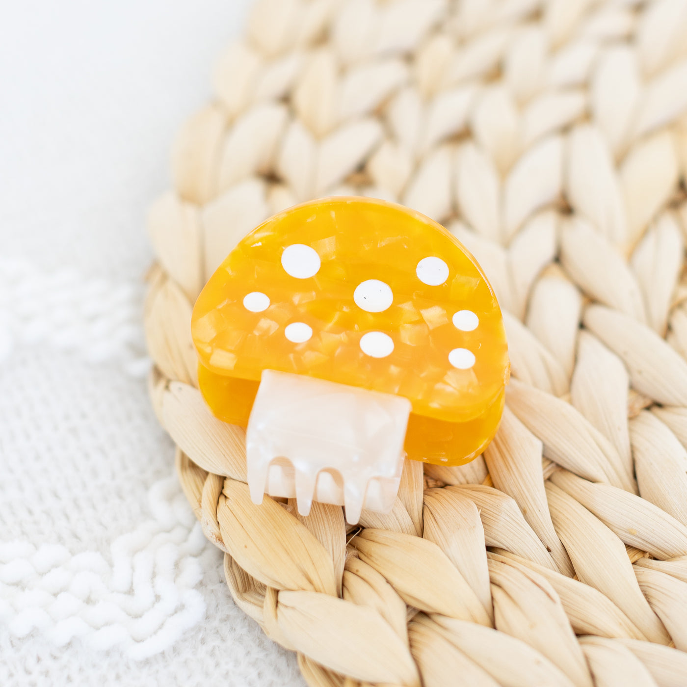 Yellow Mushroom Mini Claw Clip