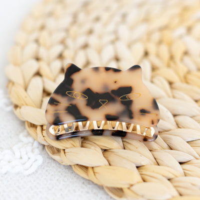 Light Brown Tortoise Shell Cat Claw Clip