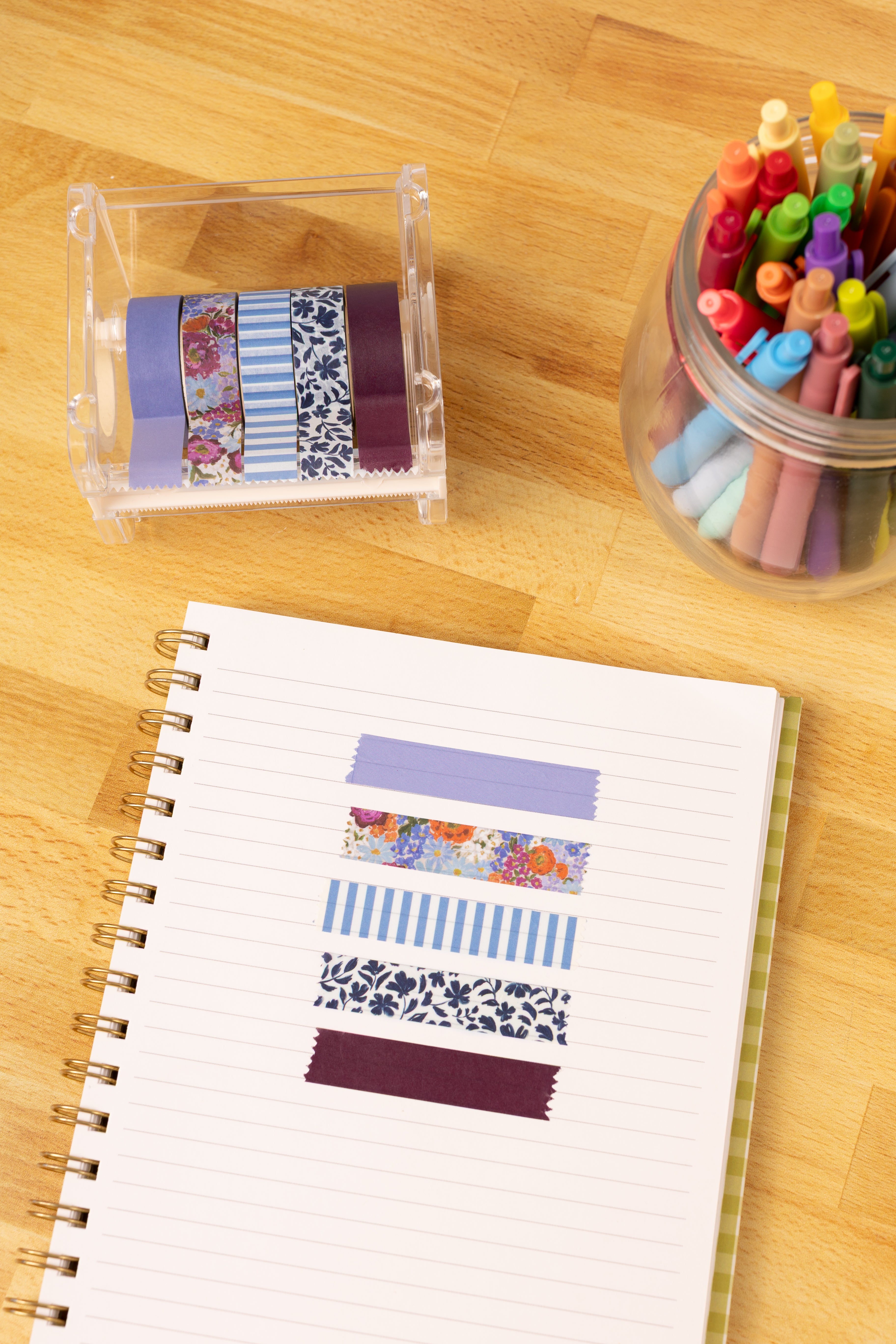 Washi Tape Variety Pack with Acrylic Dispenser
