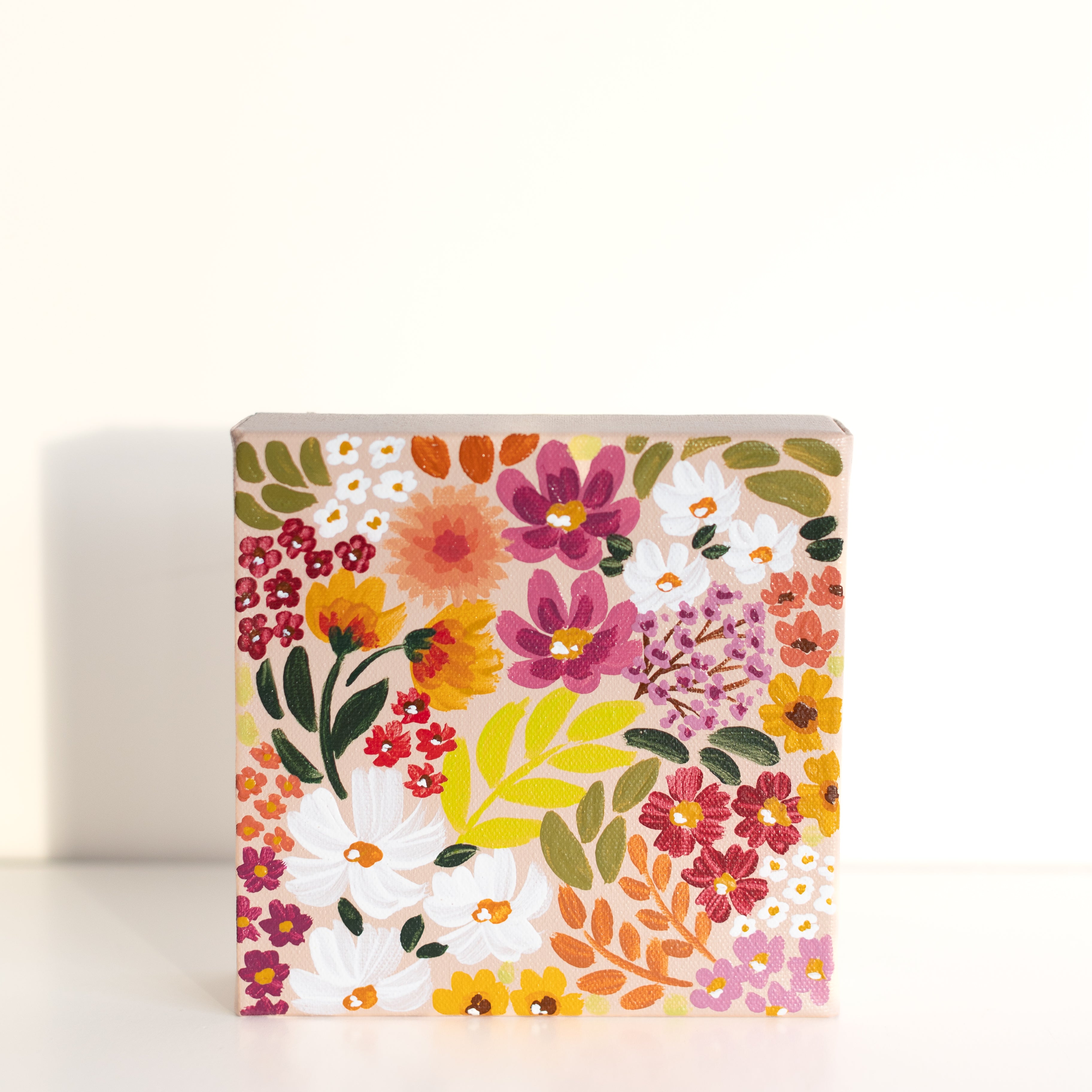 6" x 6" Hand-Painted Primrose Petals Canvas - Gallery Wall Decor ...