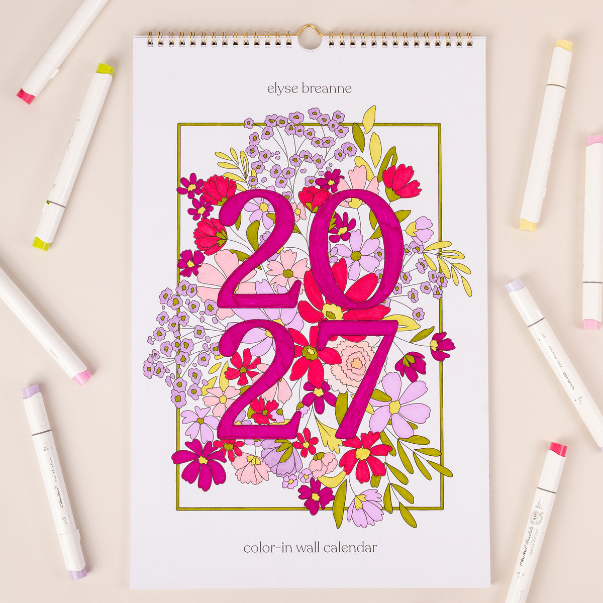 2027 Color-In Wall Calendar