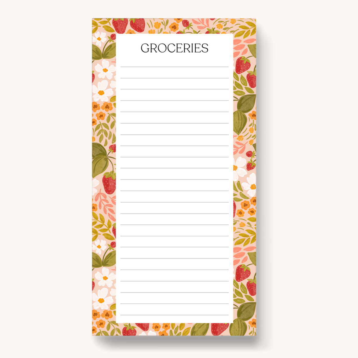 Magnetic Grocery List Notepad, 8x4"