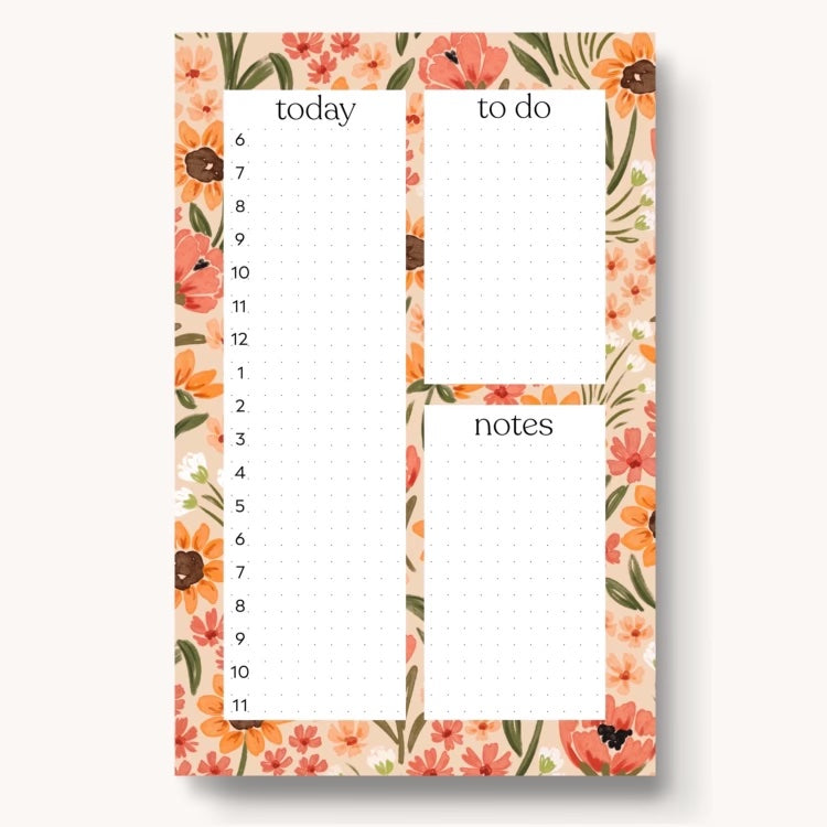 Hourly Daily Planner Notepad, 8.5x5.5"
