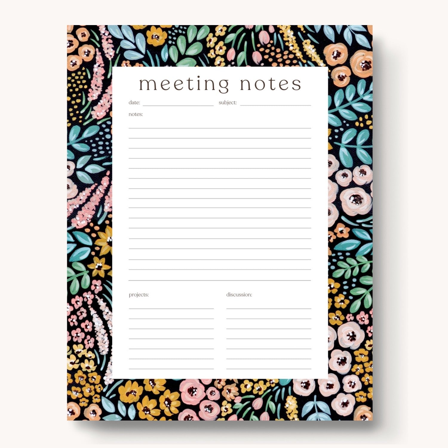 Meeting Notes Notepad, 11x8.5"