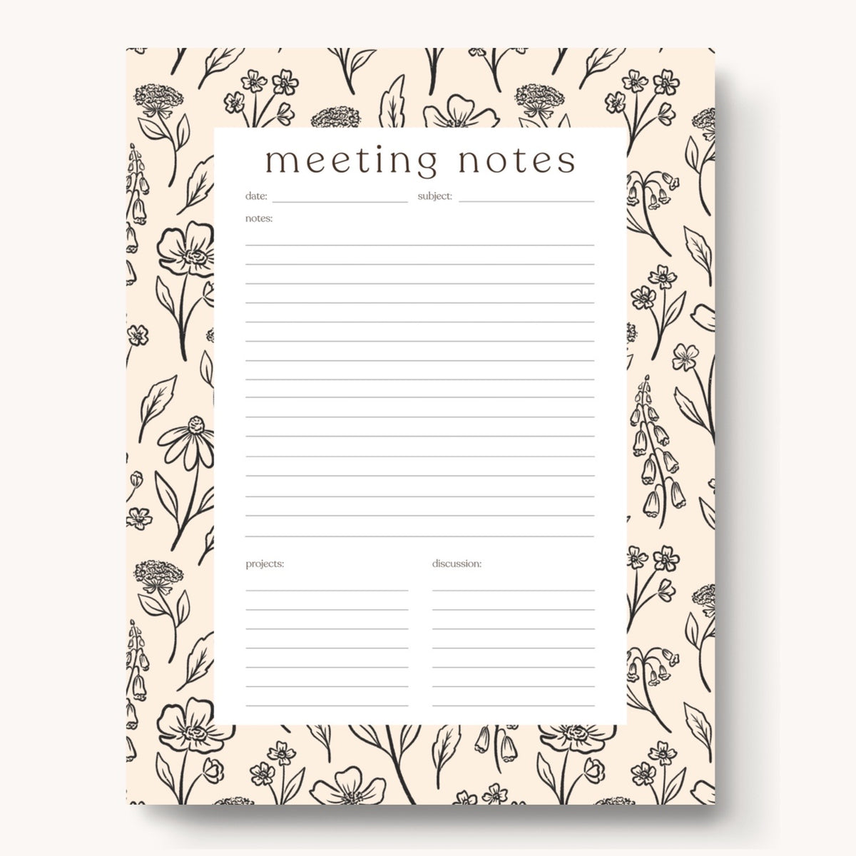 Meeting Notes Notepad, 11x8.5"