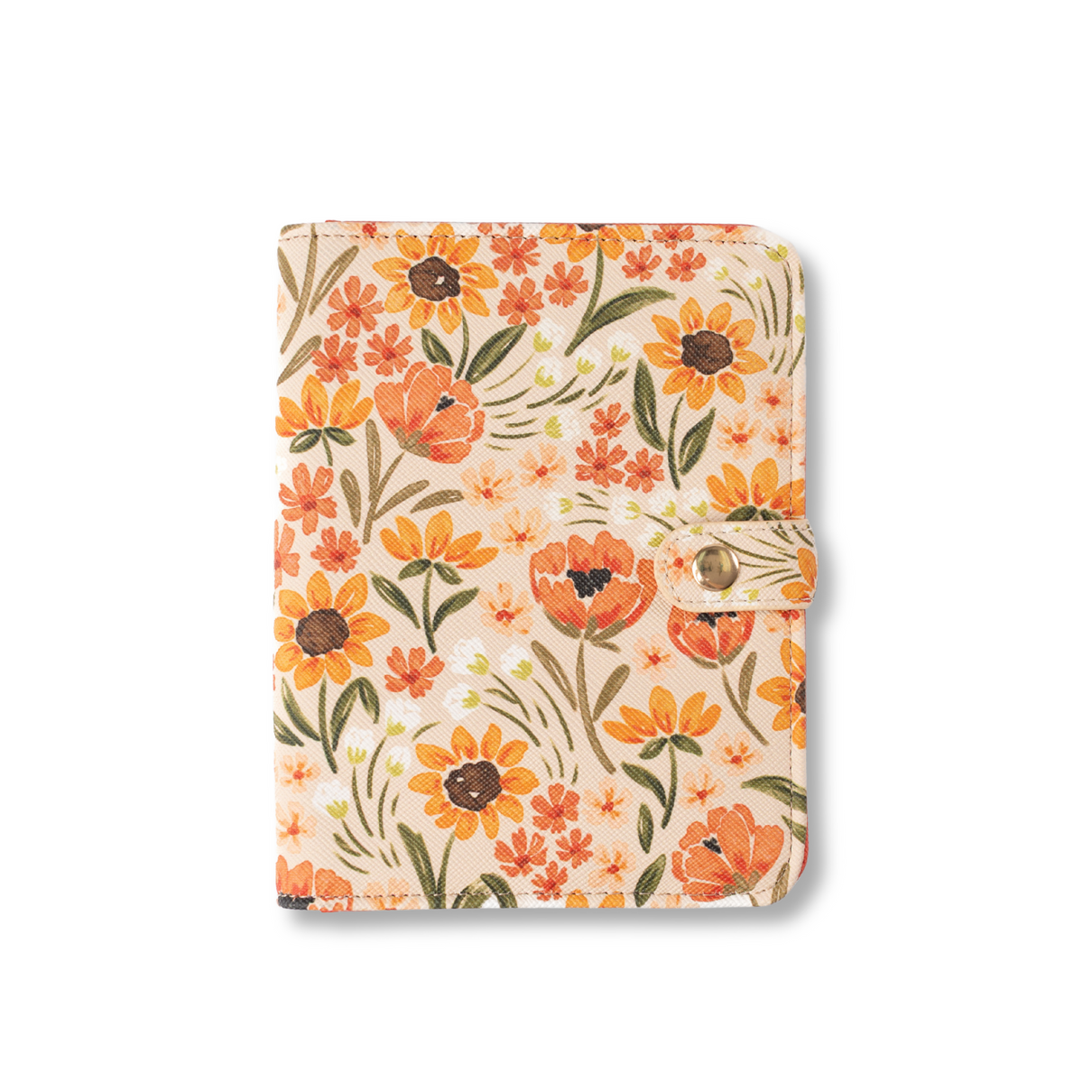 Sunny Poppies Passport Cover | Faux Leather Floral Travel Accessories