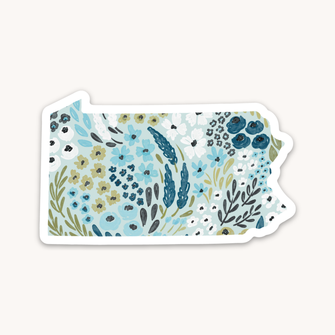 Waterproof Vinyl State Sticker, 3x1.75"