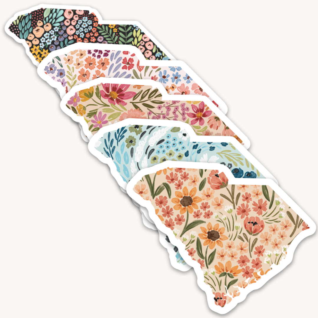 Waterproof Vinyl State Sticker, 2.75x2"