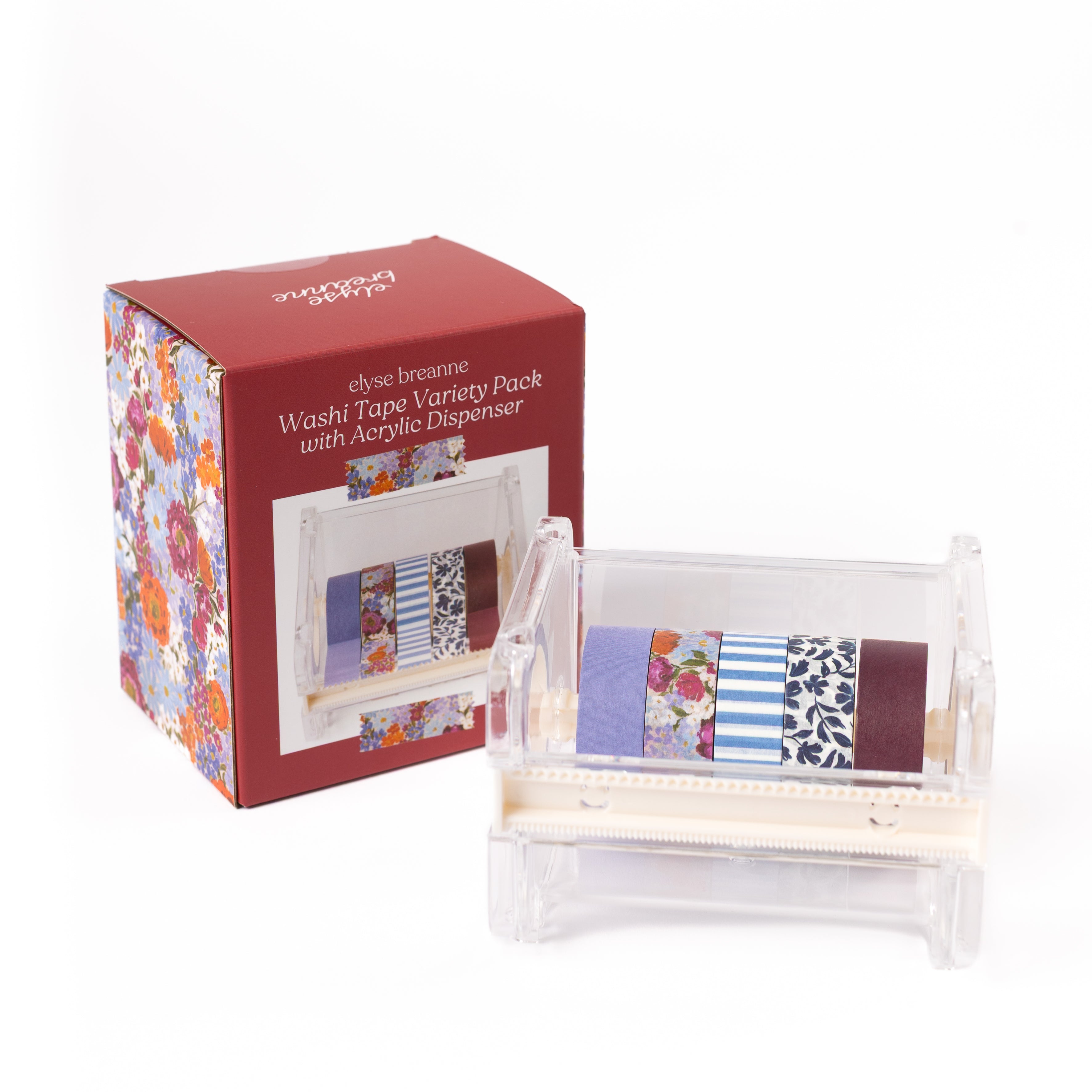Washi Tape Variety Pack with Acrylic Dispenser
