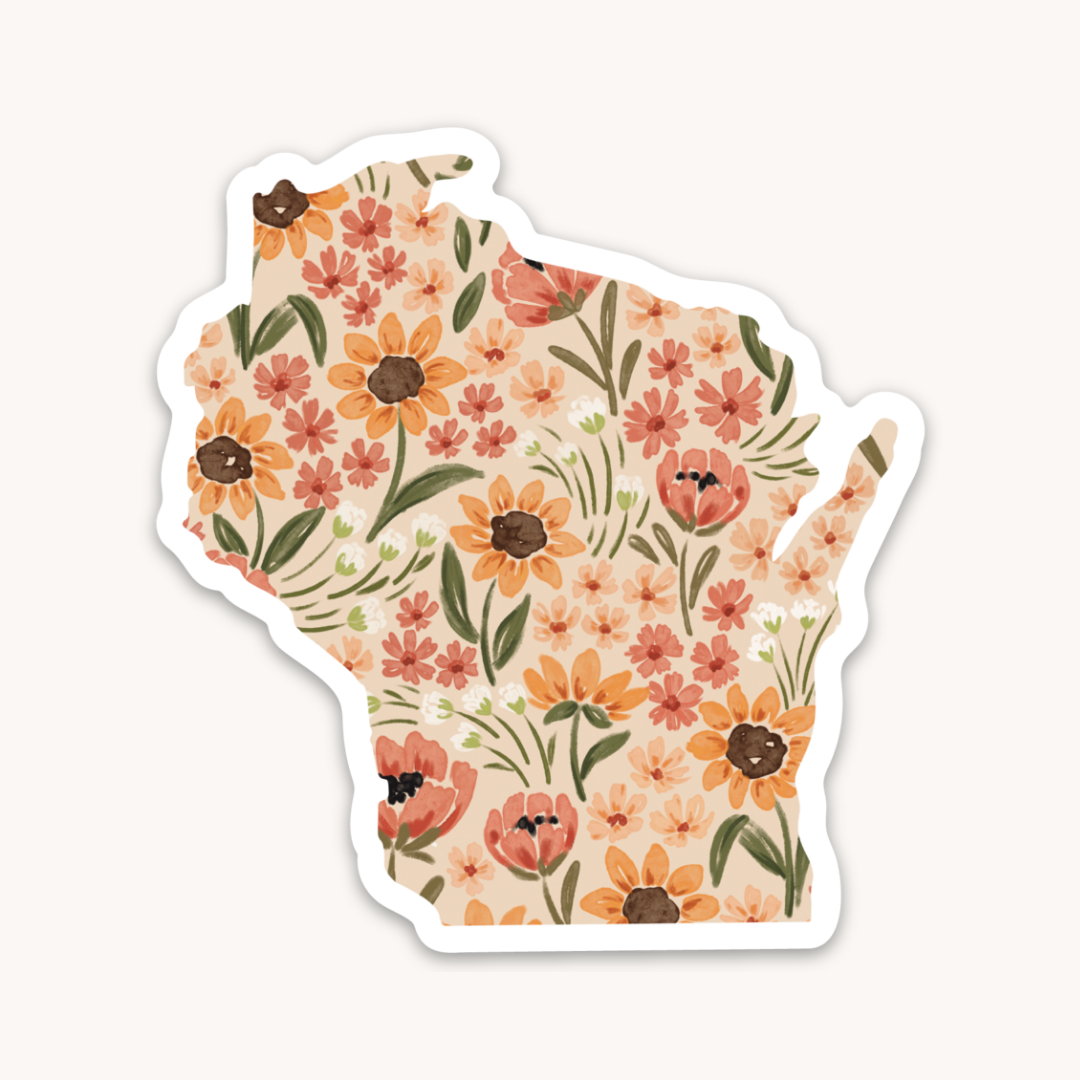 Waterproof Vinyl State Sticker, 3x2.75"