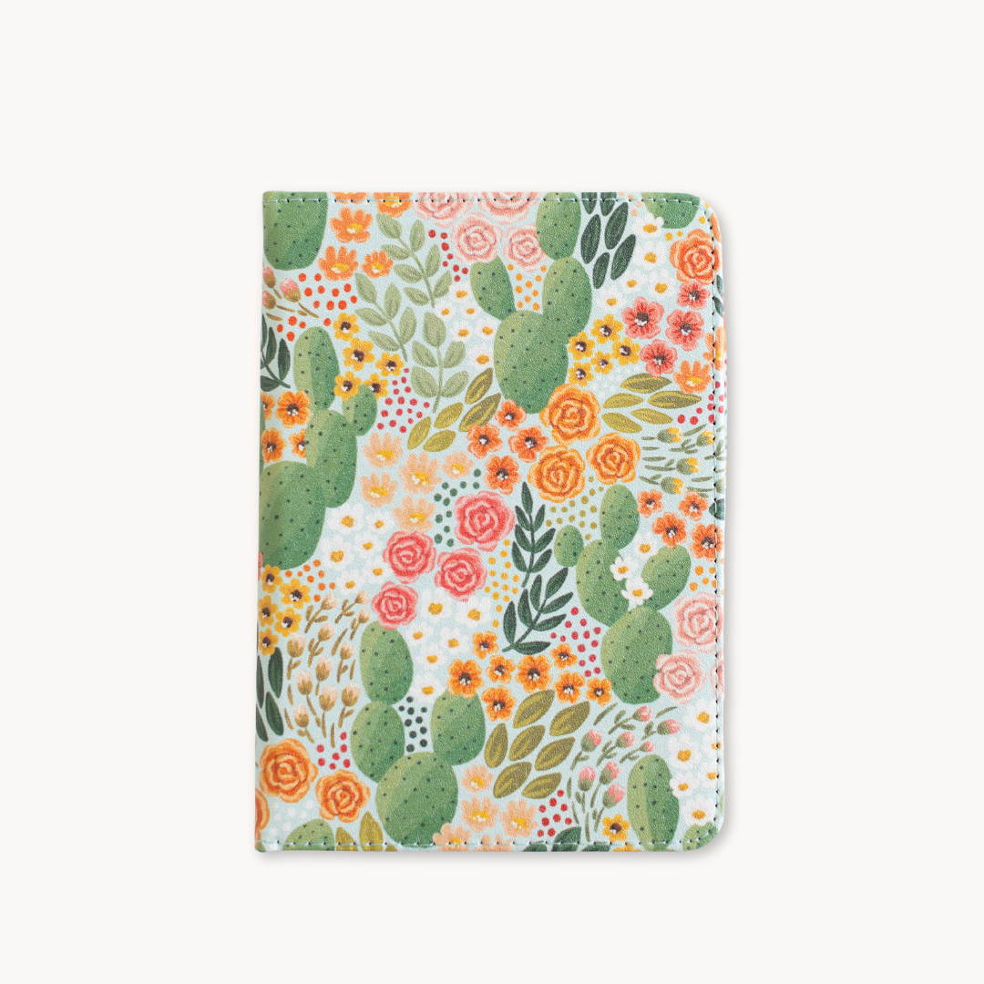 Cactus Blooms Kindle Case – Elegant Faux Leather with Kickstand