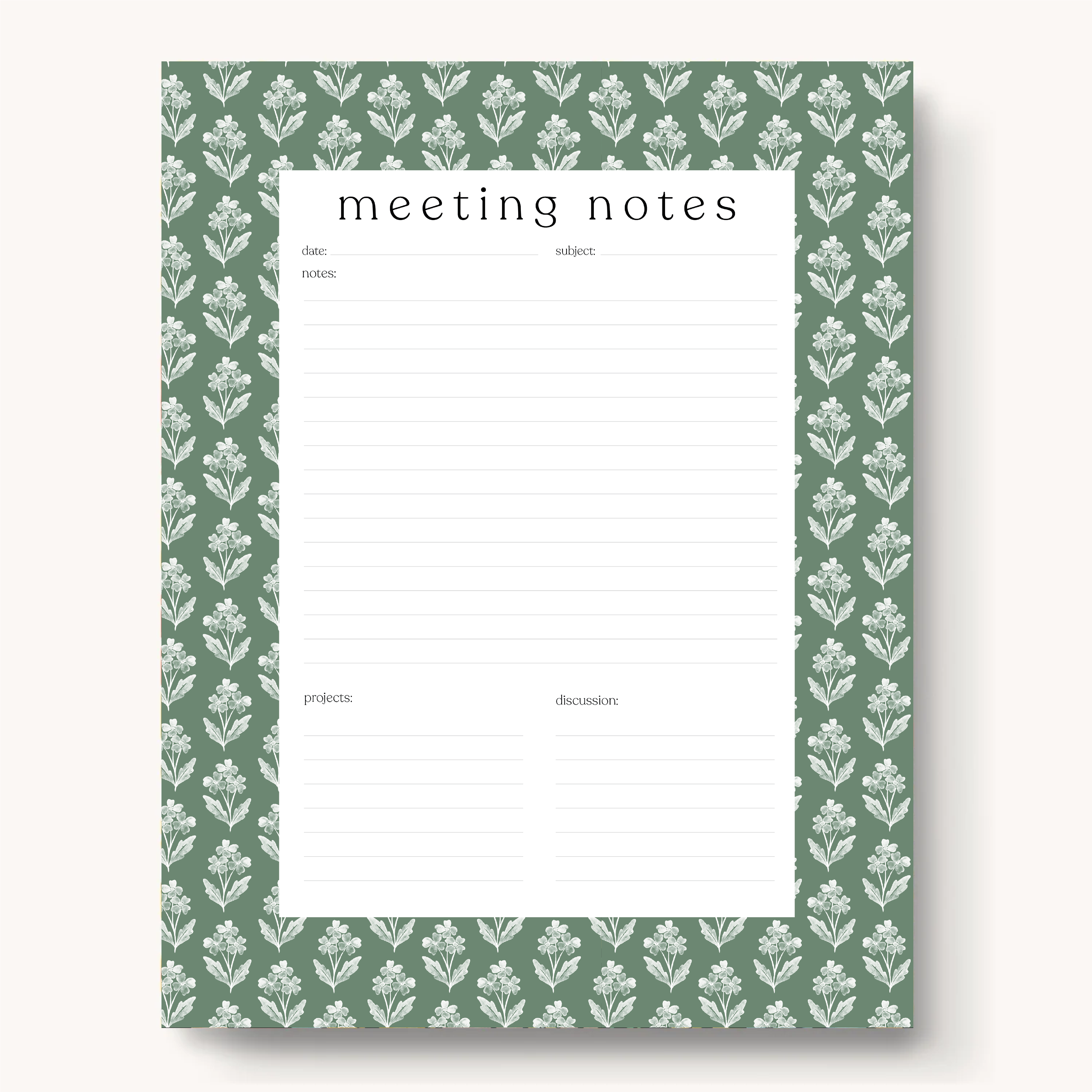 Meeting Notes Notepad, 11x8.5"