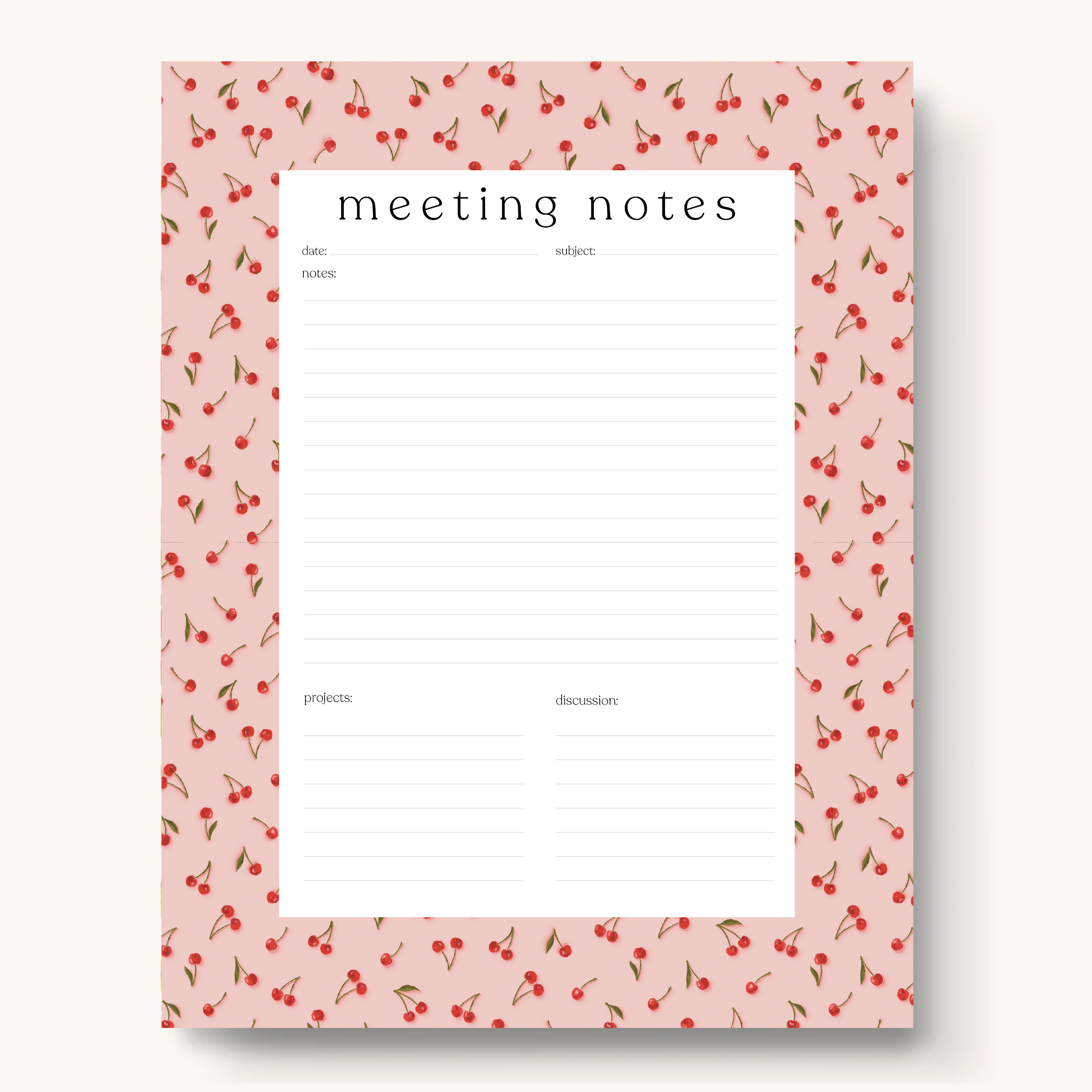 Meeting Notes Notepad, 11x8.5"
