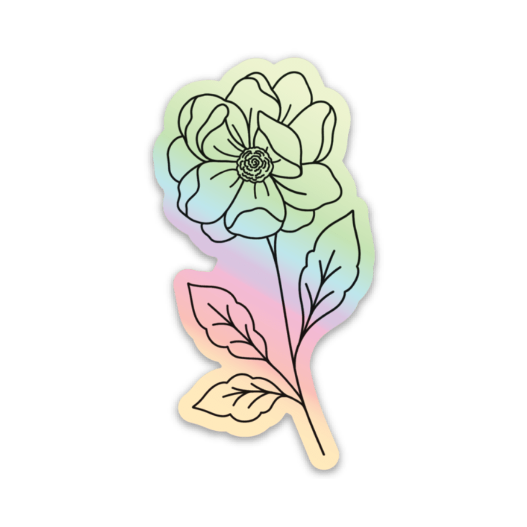 Holographic Anemone Sticker, 3x1.5"