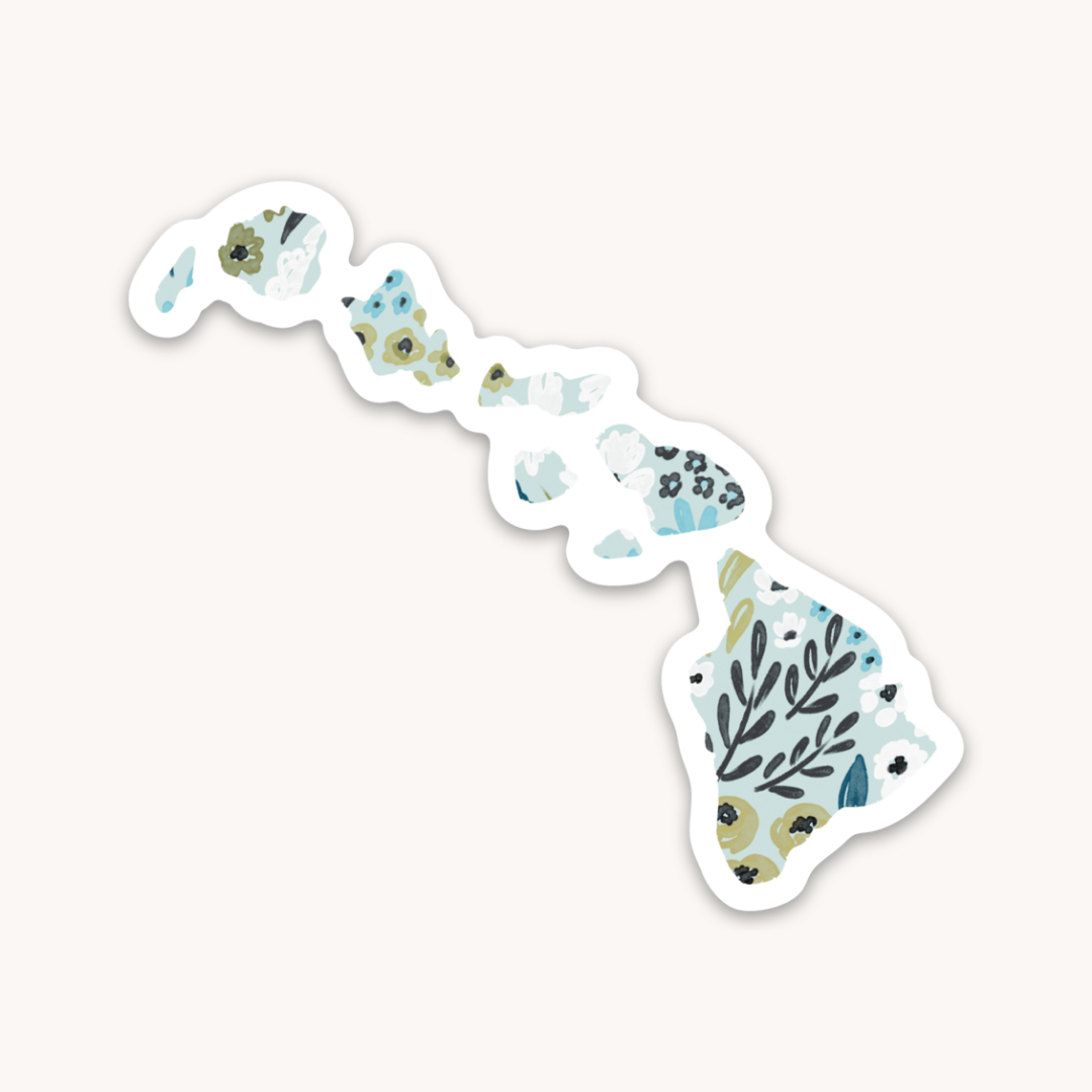 Waterproof Vinyl State Sticker, 3.25x1.5"