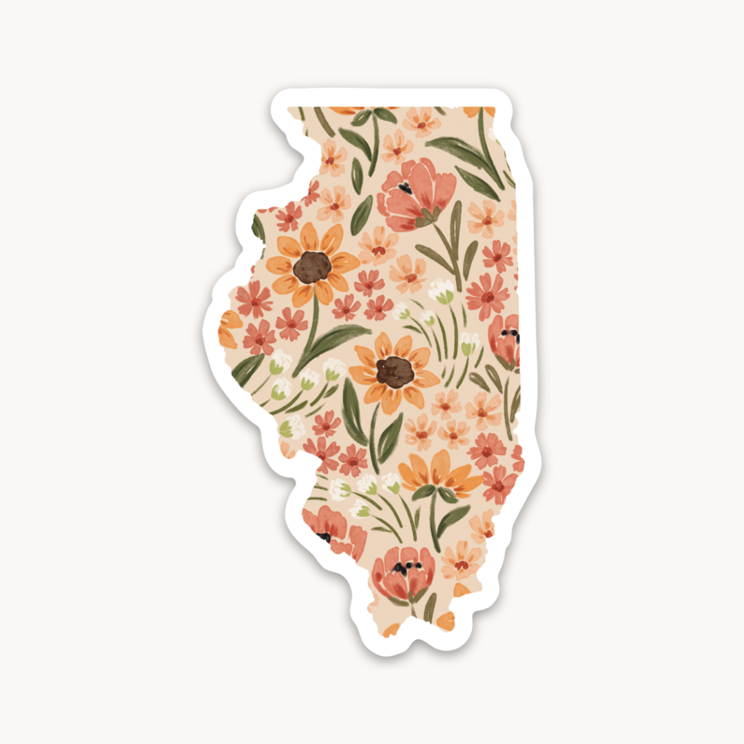 Waterproof Vinyl State Sticker, 3x1.75"