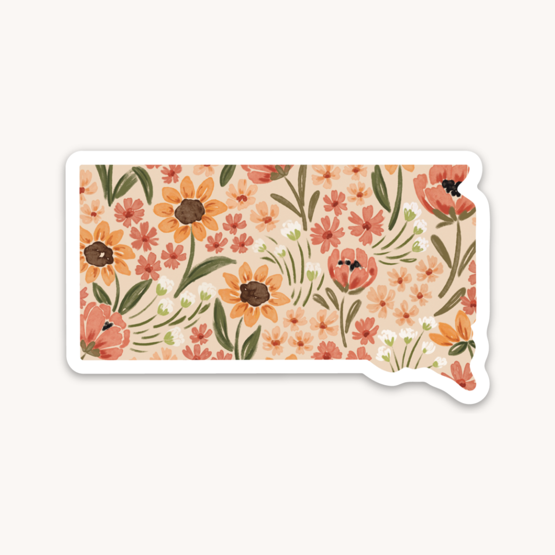 Waterproof Vinyl State Sticker, 3x1.75"