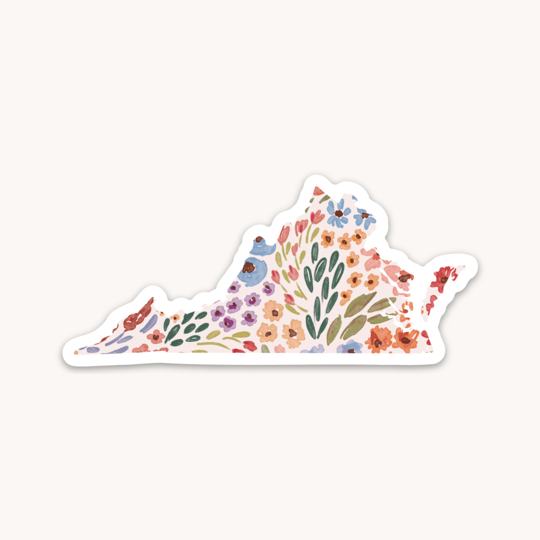 Waterproof Vinyl State Sticker, 3.5x1.5"