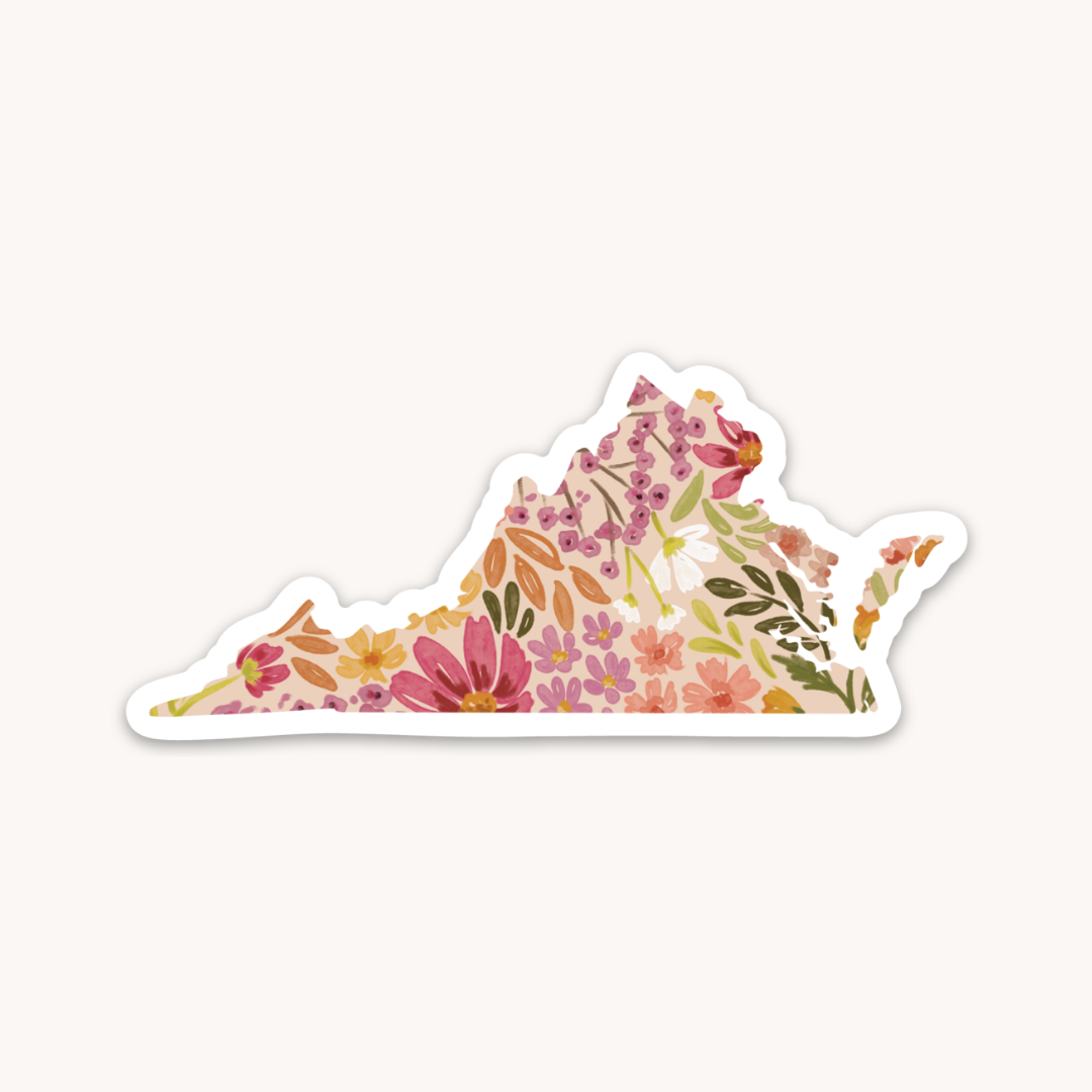 Waterproof Vinyl State Sticker, 3.5x1.5"