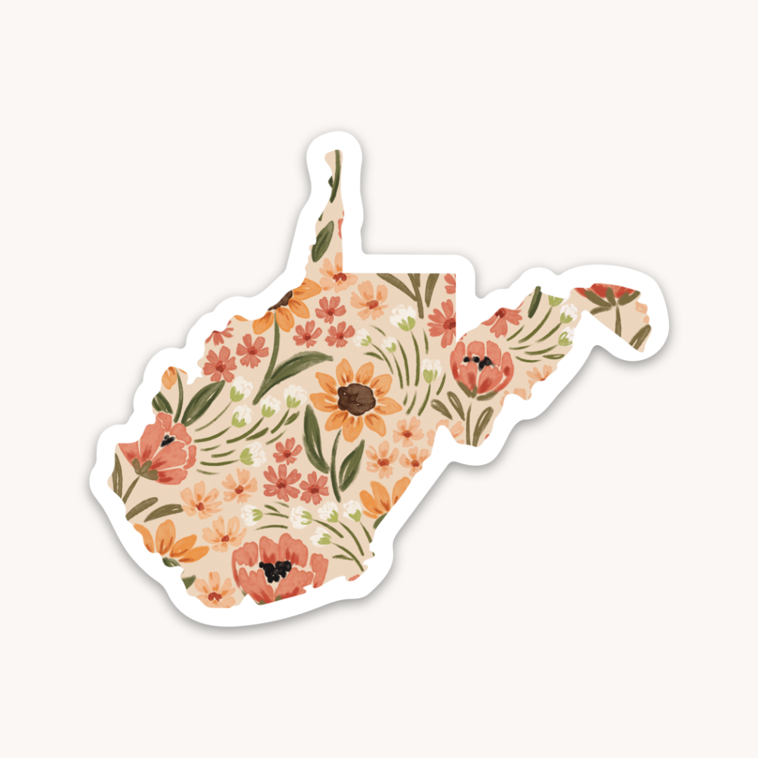 Waterproof Vinyl State Sticker, 3x2"