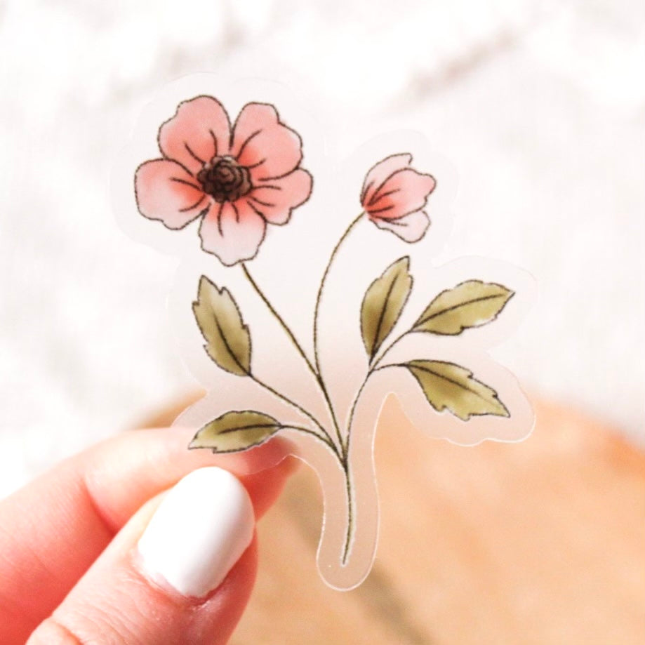 Cherry Blossom Flower Sticker - Waterproof Vinyl