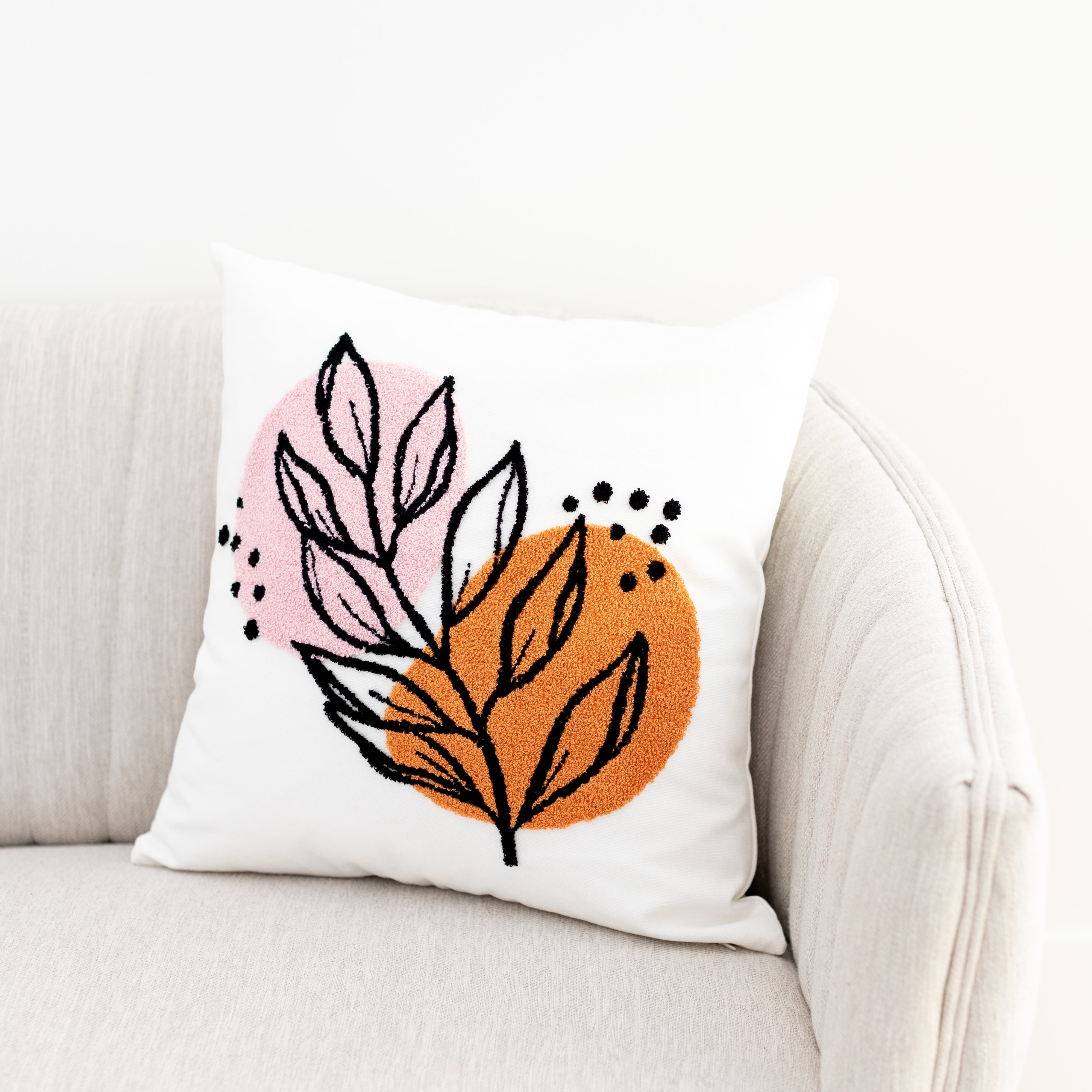 Embroidered Throw Pillow