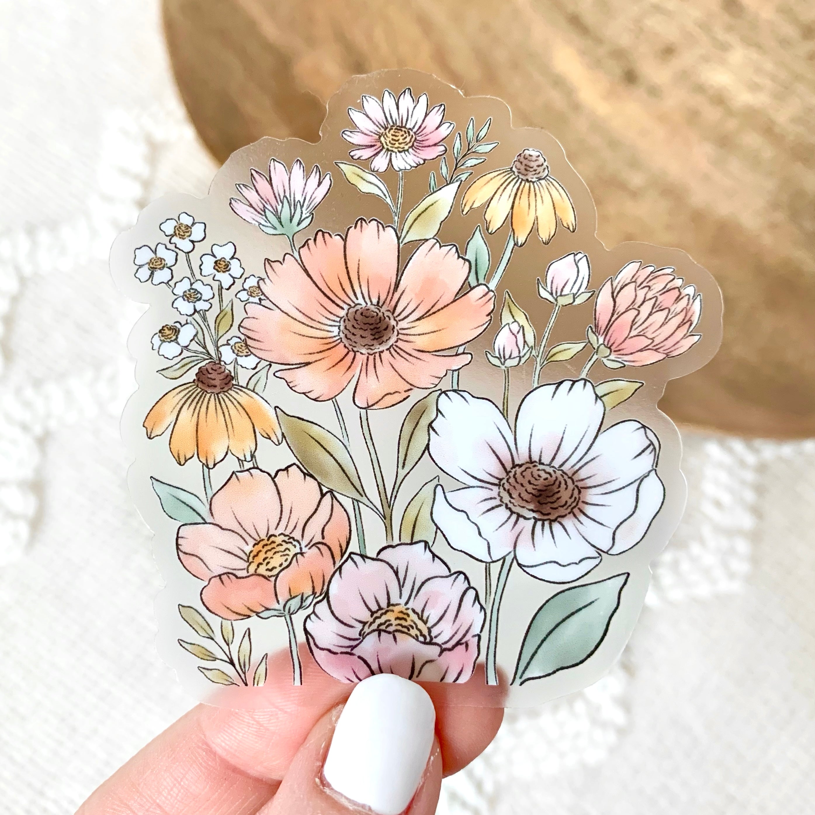 Clear Waterproof Vinyl Sticker, 3x3"