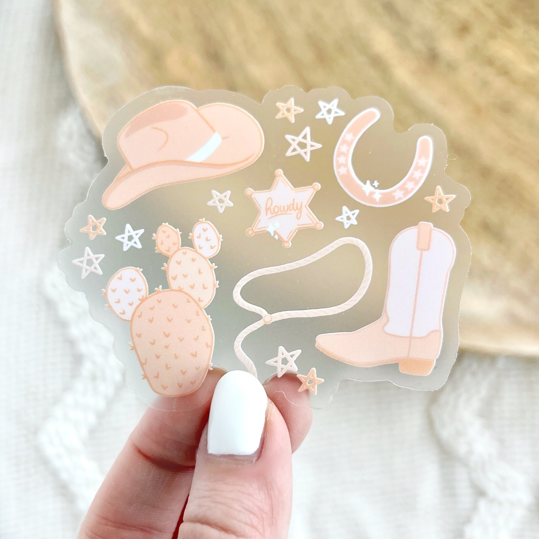 Clear Waterproof Vinyl Sticker, 3x2.5"