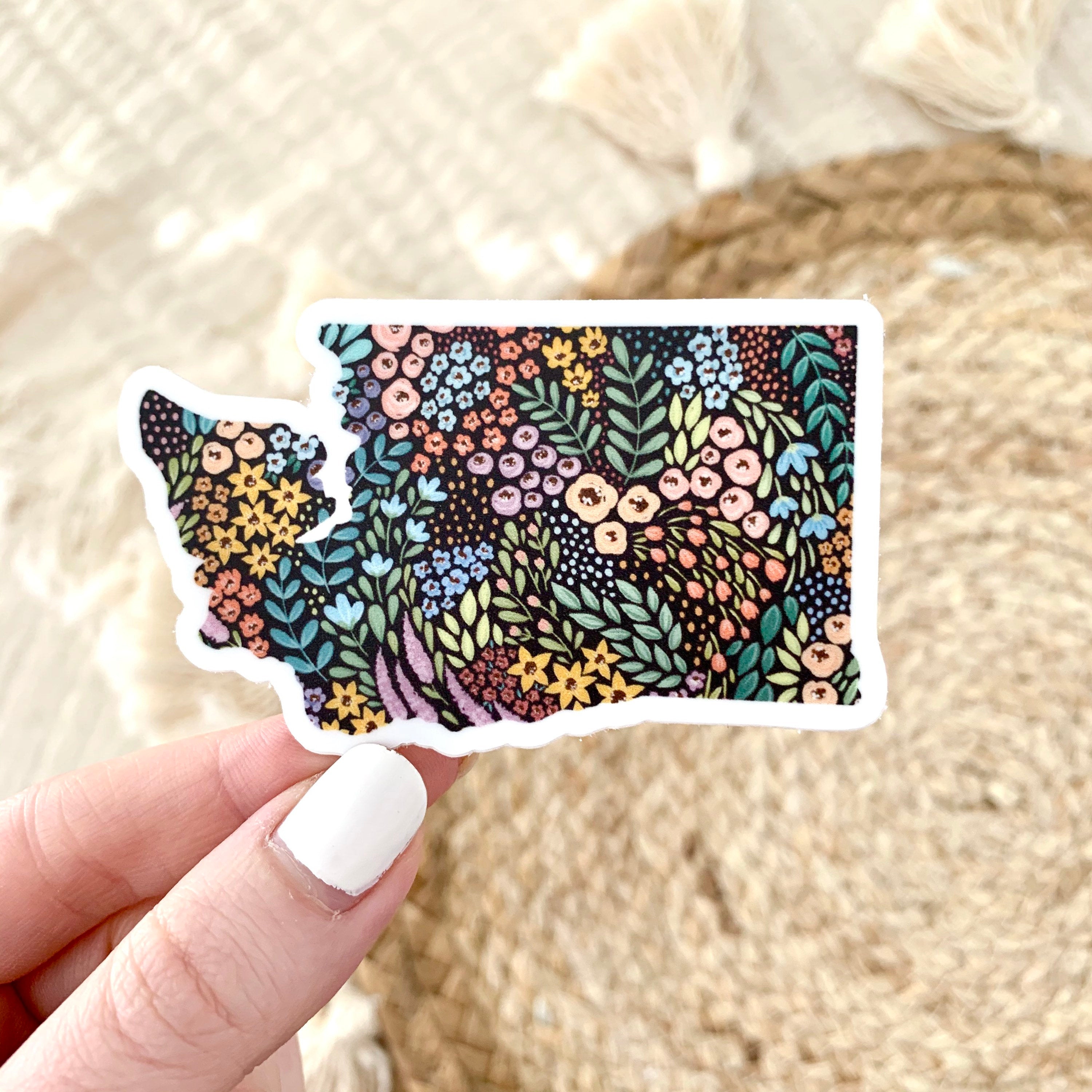 Waterproof Vinyl State Sticker, 3x1.75"