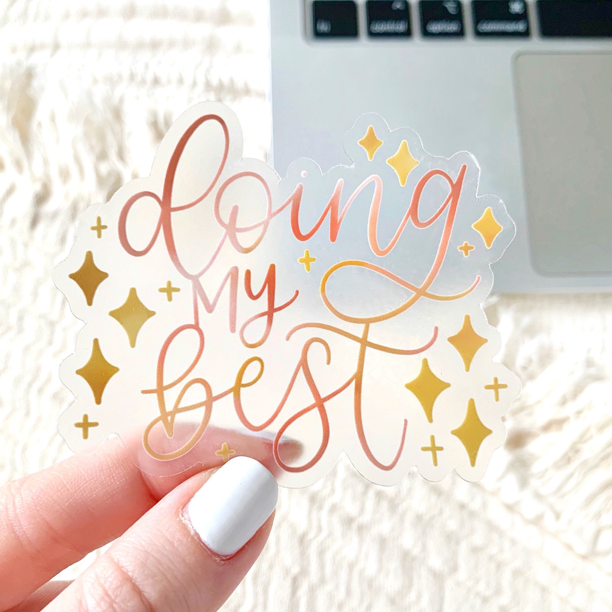 Clear Waterproof Vinyl Sticker, 3x2.5"