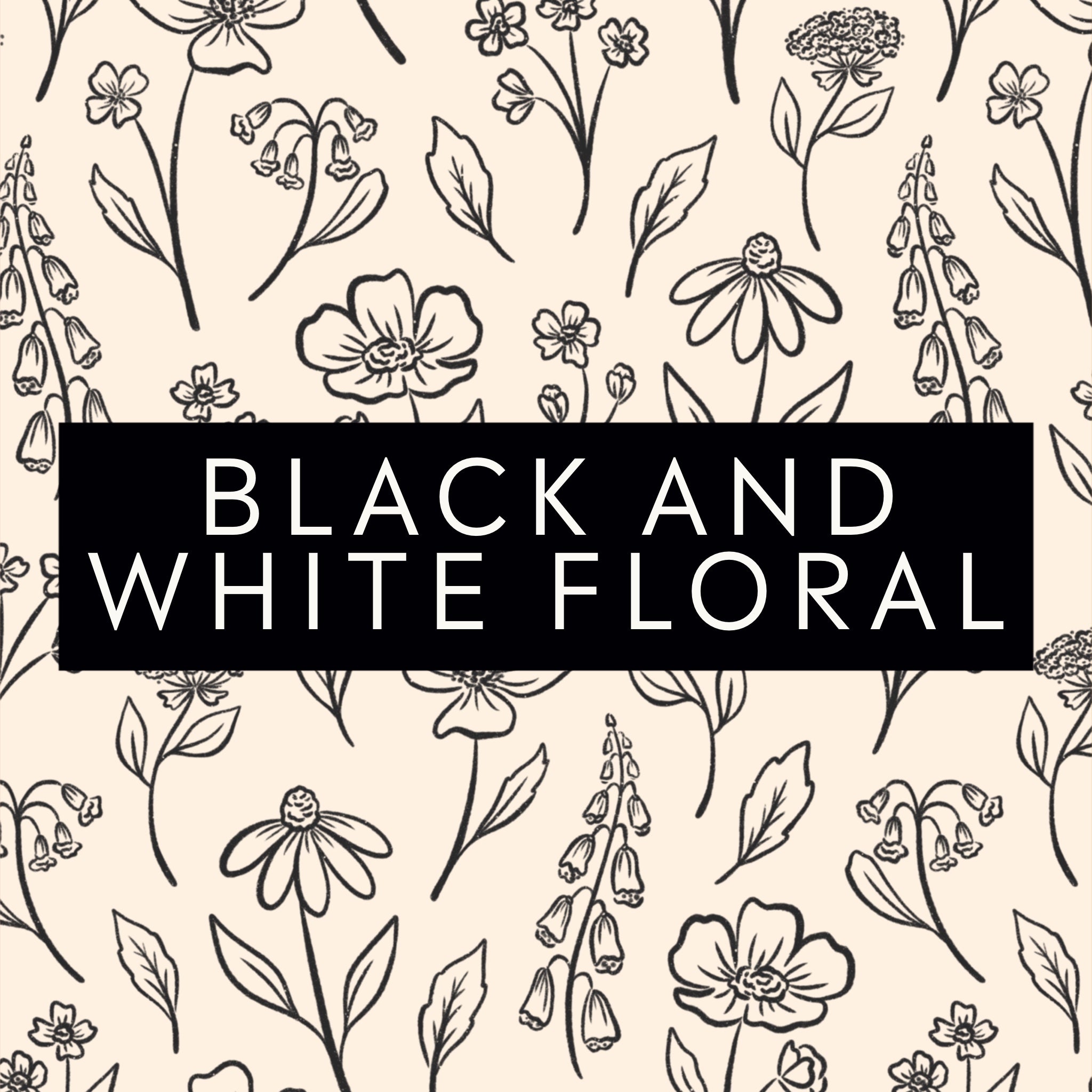 Black + White Florals