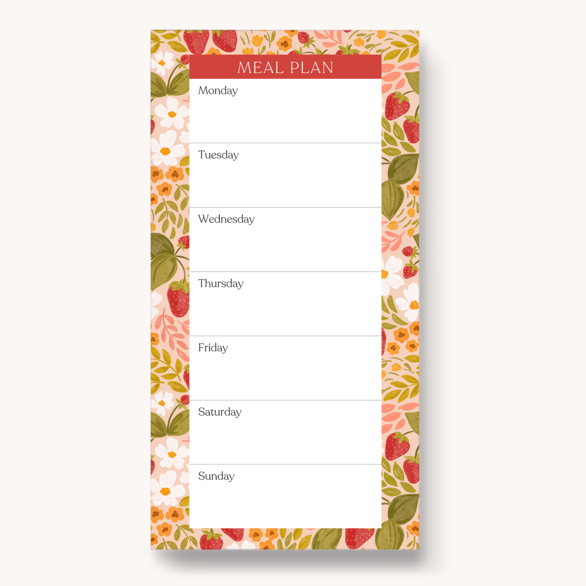 Magnetic Meal Plan Notepad, 8x4"