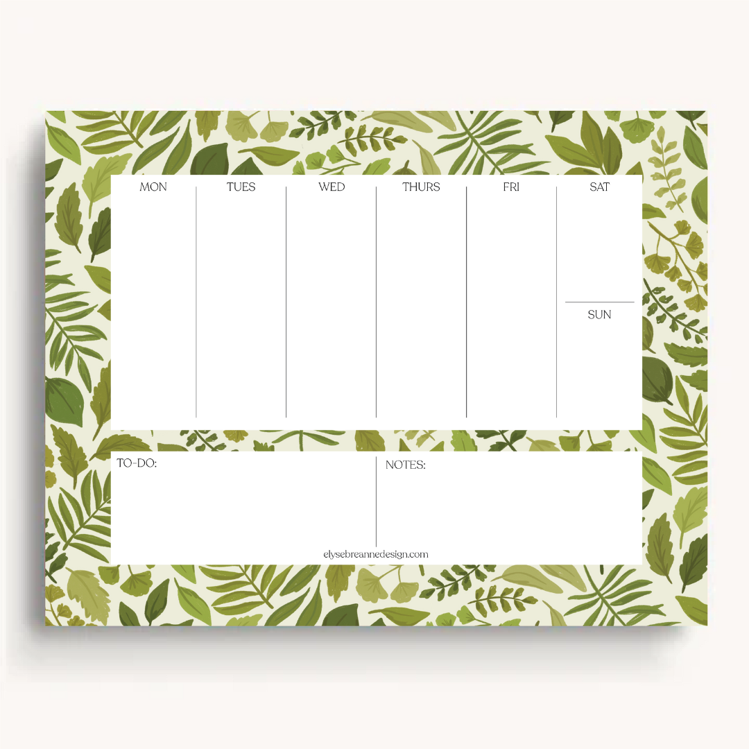 Weekly Planner Notepad, 8.5x11"