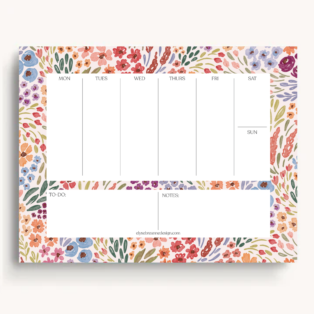 Weekly Planner Notepad, 8.5x11"