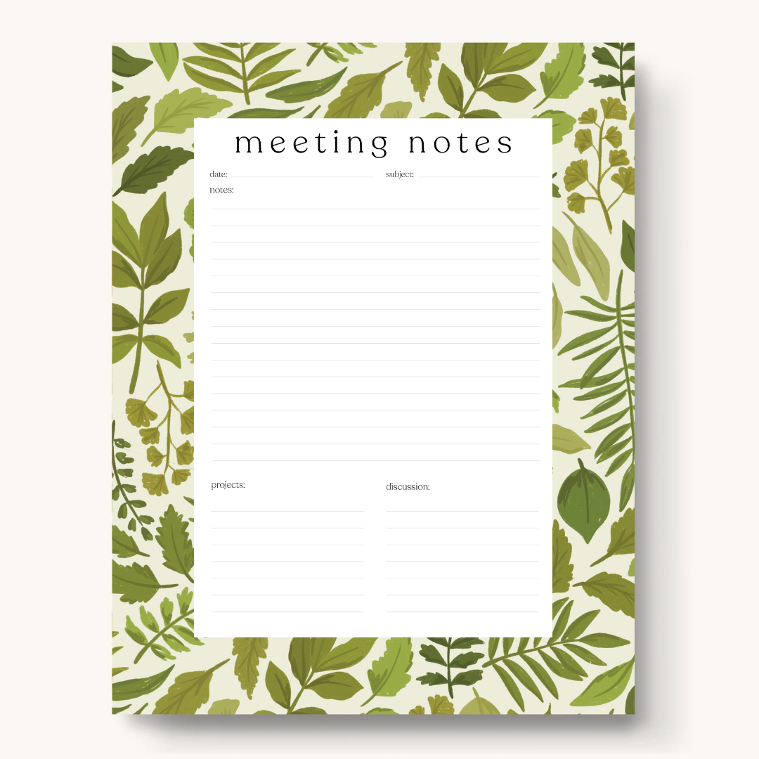 Meeting Notes Notepad, 11x8.5"