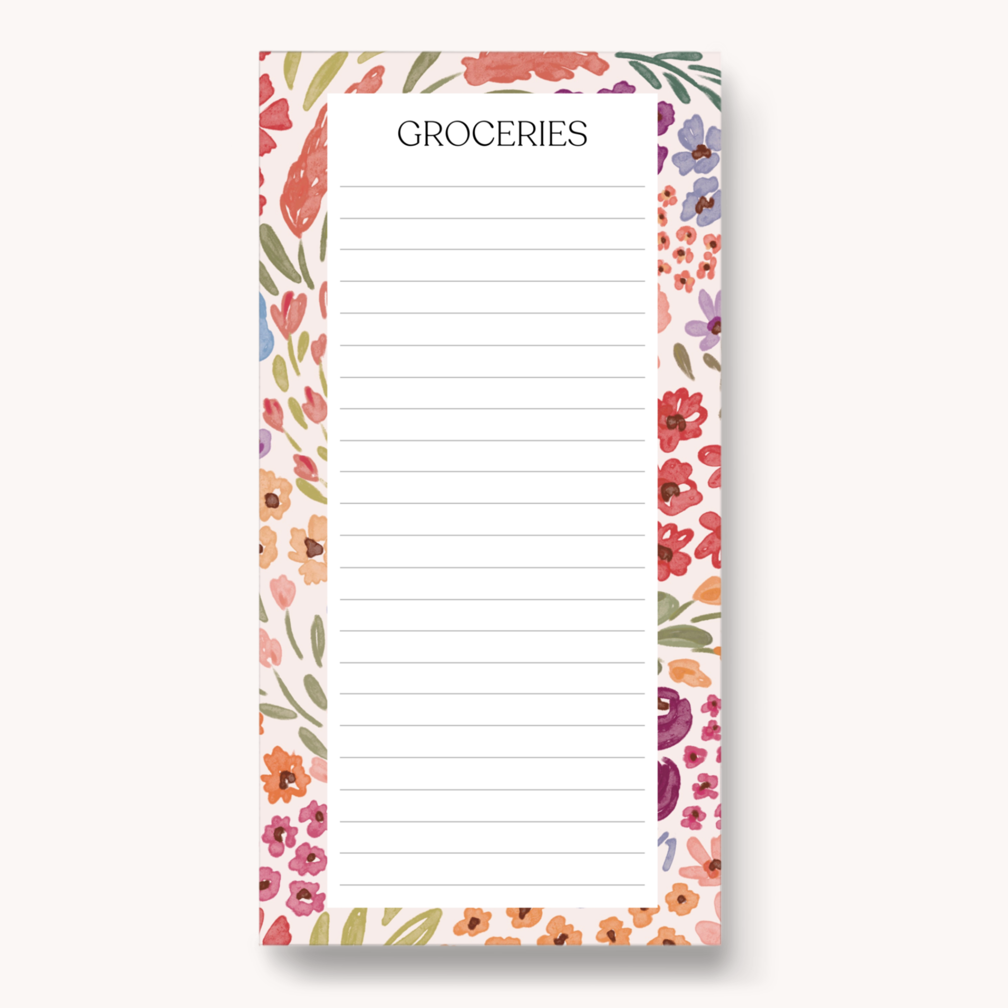 Magnetic Grocery List Notepad, 8x4"