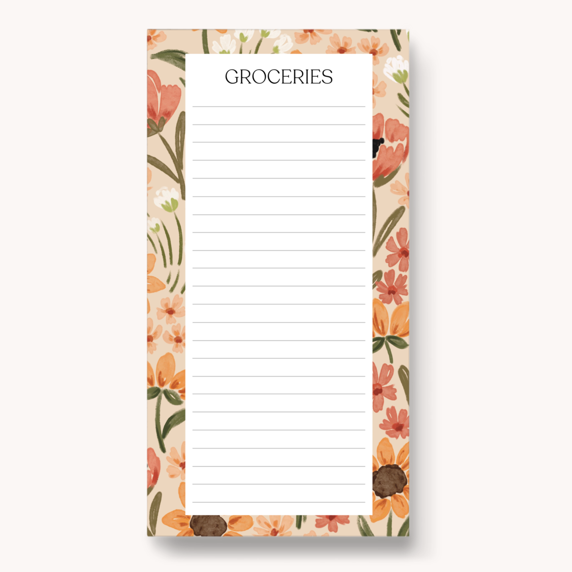 Magnetic Grocery List Notepad, 8x4"